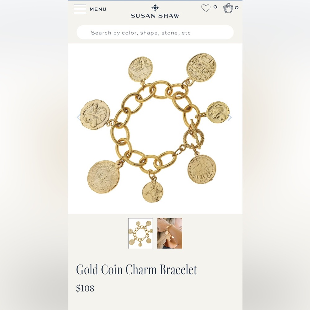 Susan Shaw Gold Charm Bracelet